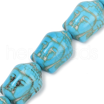 Synthetic Howlite Bead Strands G-P228-14A-15x20mm-01-1