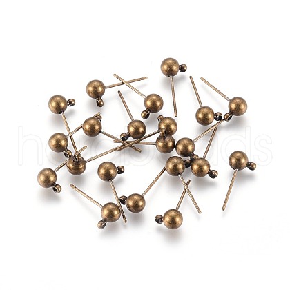Brass Ball Post Ear Studs X-EC254-NFAB-1