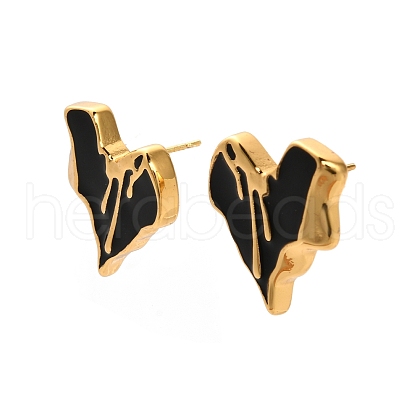 304 Stainless Steel Enamel Stud Earrings EJEW-P316-19G-1