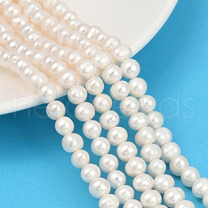 Natural Cultured Freshwater Pearl Beads Strands PEAR-I007-07W-01-1