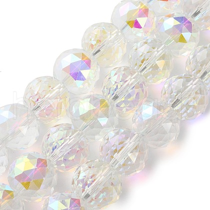Transparent Electroplate Glass Beads Strands EGLA-N002-34H-H01-1