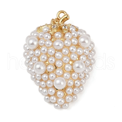 Brass Micro Pave Clear Cubic Zirconia Pendants KK-R224-01B-G-1
