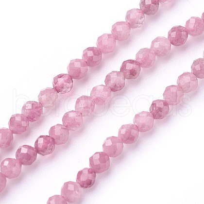 Natural Pink Tourmaline Beads Strands G-F619-20A-3mm-1
