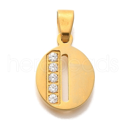 Ion Plating(IP) 304 Stainless Steel Rhinestone Pendants STAS-U035-01G-O-1