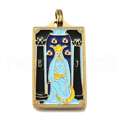 Tarot 304 Stainless Steel Enamel Pendants STAS-M119-07C-G-1