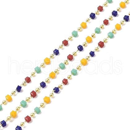 Brass & Glass Link Chain CHC-A009-04G-03-1