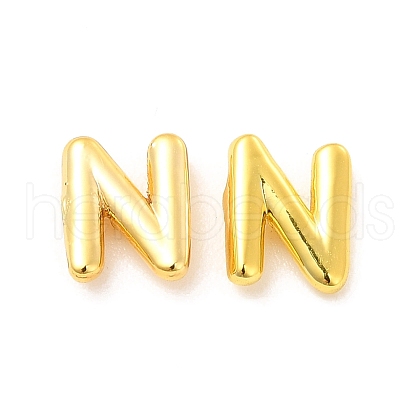 Brass Hollow Out Initial Letter Stud Earrings for Women EJEW-A044-01G-N-1