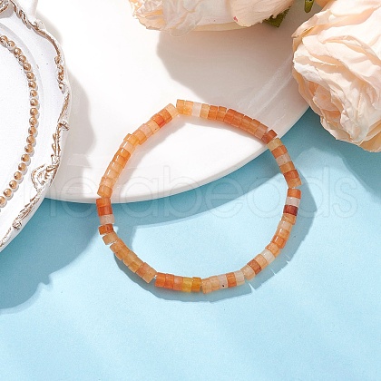 Natural Red Aventurine Beads Stretch Bracelets for Men Women BJEW-JB11670-02-1