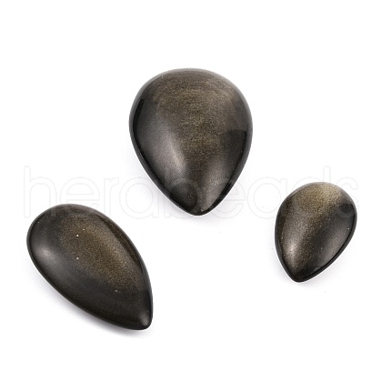 Natural Golden Sheen Obsidian Beads G-B002-03-1