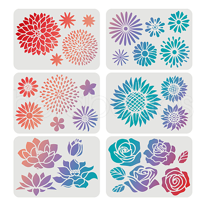 PET Plastic Drawing Painting Stencils Templates Sets DIY-WH0172-435-1