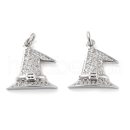 Rack Plating Brass Micro Pave Clear Grade AAA Cubic Zirconia Pendants KK-M280-06P-1