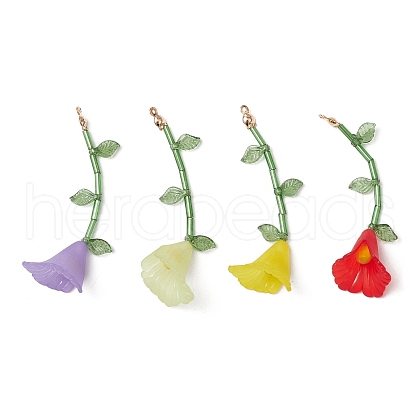 Flower Acrylic Big Pendants PALLOY-TA00239-1