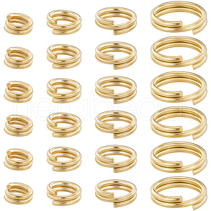 Beebeecraft 80Pcs 4 Styles Brass Split Rings KK-BBC0014-06-1