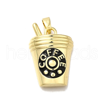 Brass Enamel Pendants KK-V002-26G-1