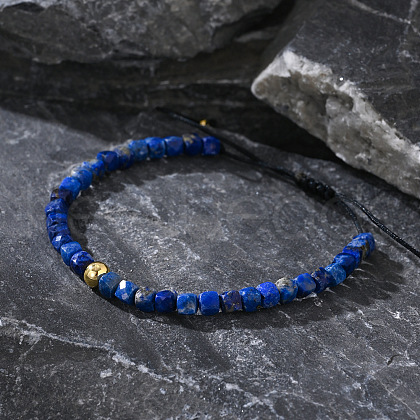 Bohemian Style Handmade Natural Lapis Lazuli Beads Braided Bead Bracelets for Men Women AN6035-1