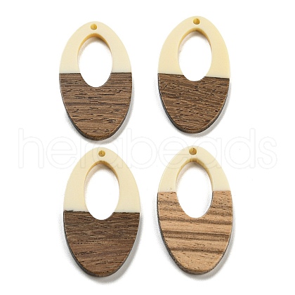 Opaque Resin & Walnut Wood Pendants RESI-XCP0002-12-1