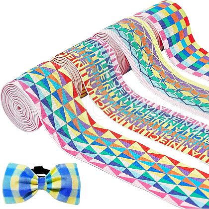 Fingerinspire 8 Yards 4 Styles Nylon Elastic Ribbon OCOR-FG0001-22-1