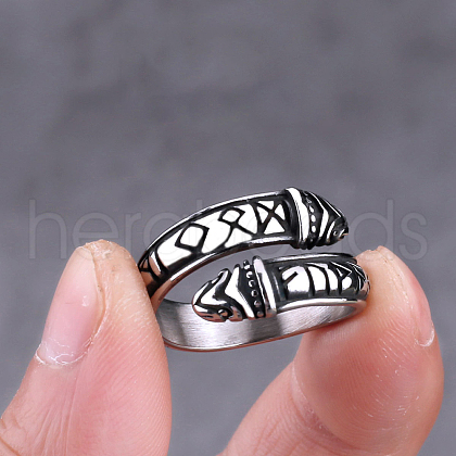 Stainless Steel Word Open Cuff Ring FIND-PW0020-16D-1