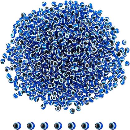  Evil Eye Resin Beads RESI-NB0001-84-1