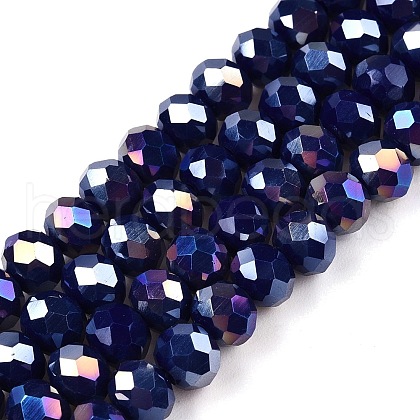 Electroplate Glass Beads Strands EGLA-A044-P6mm-B07-1