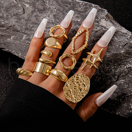 10Pcs Alloy Finger Rings Sets WG7802C-25-1
