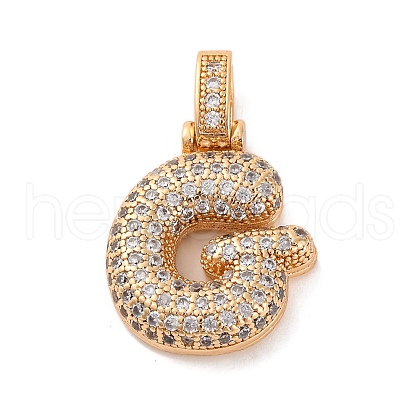 Brass Micro Pave Cubic Zirconia Pendants KK-C076-29G-G01-1