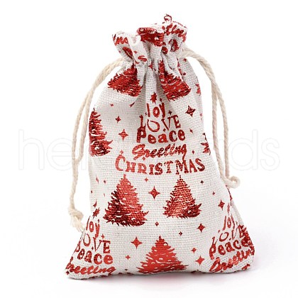 Christmas Theme Cotton Fabric Cloth Bag ABAG-H104-B06-1