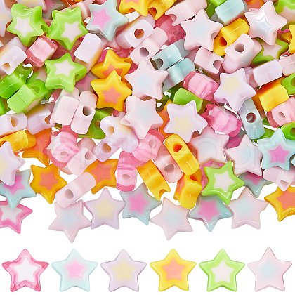 SUNNYCLUE 360Pcs 6 Styles Opaque/Transparent Acrylic Bead OACR-SC0001-91-1