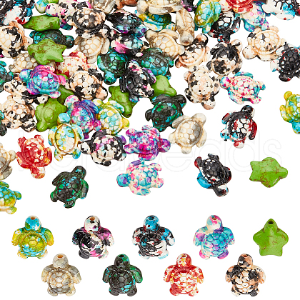  108Pcs 9 Colors Synthetic Turquoise Dyed Beads G-NB0005-43-1