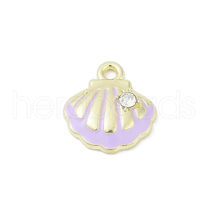 Rack Plating Alloy Enamel and Rhinestone Pendants PALLOY-R151-40G-04-1