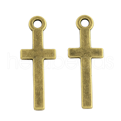 Tibetan Style Alloy Cross Pendants TIBEP-1359-AB-FF-1