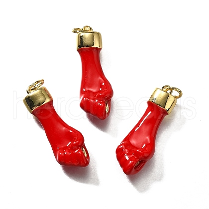 Brass Enamel Pendants KK-Q043-29B-01-1