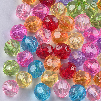 Transparent Acrylic Beads TACR-T004-06-1