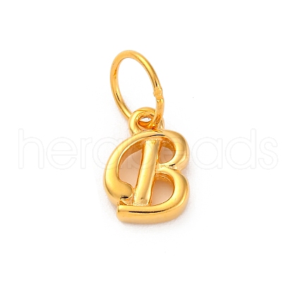 925 Sterling Silver Letter Charms with Jump Rings STER-R008-01G-B-1