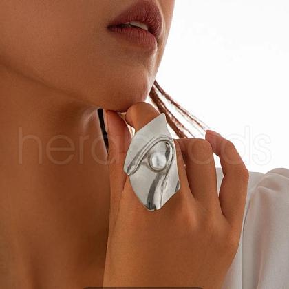 Vintage Metal Pearl Adjustable Finger Rings for Women QG5501-15-1