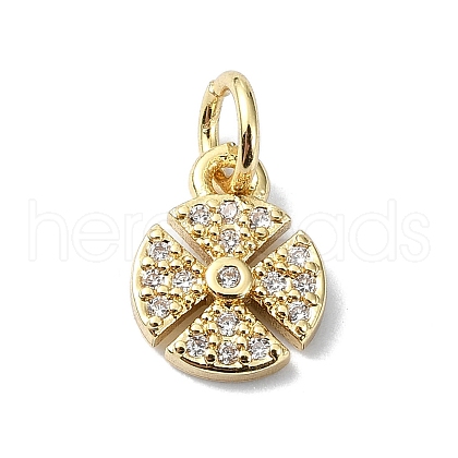 Brass Micro Pave Claer Cubic Zirconia Charms KK-H475-42G-1