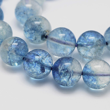 Dyed Round Natural Crackle Quartz Beads Strands G-K084-10mm-03A-1