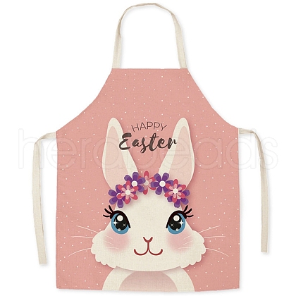 Cute Easter Rabbit Pattern Polyester Sleeveless Apron PW-WG98916-01-1