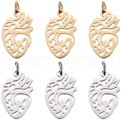 SUNNYCLUE 12Pcs 2 Colors 201 Stainless Steel Pendants STAS-SC0008-81-1