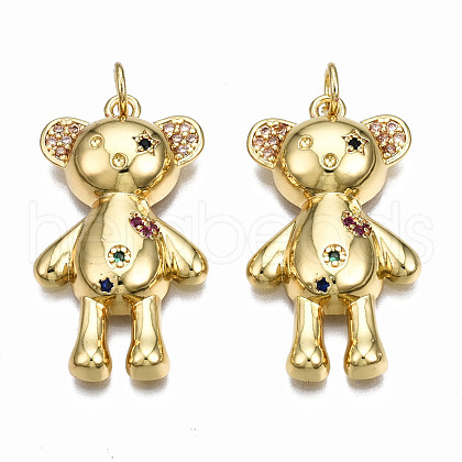 Brass Micro Pave Cubic Zirconia Pendants ZIRC-Q200-018-NF-1