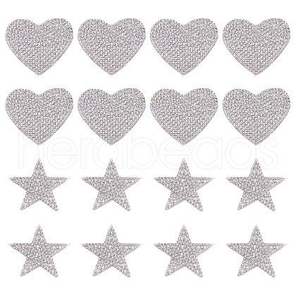 AHADERMAKER 16Pcs 2 Style Glitter Hotfix Rhinestone DIY-GA0002-49-1