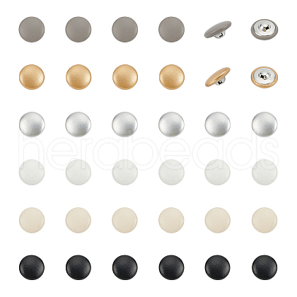 WADORN® 36Pcs 6 Colors Aluminum Snap Buttons FIND-WR0011-57A-1