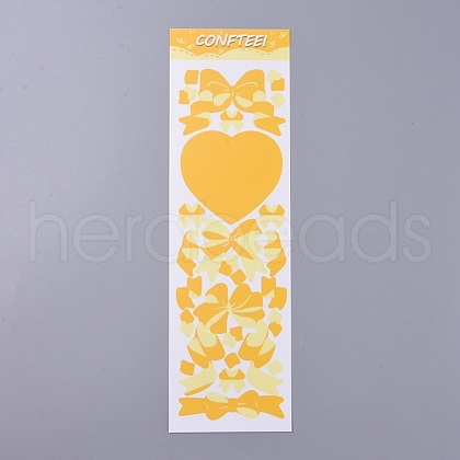 Bowknot & Heart Pattern Decorative Stickers Sheets DIY-L037-G07-1