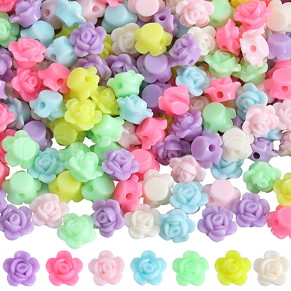 SOFPLATE 500Pcs Opaque Acrylic Beads MACR-SP0001-09-1