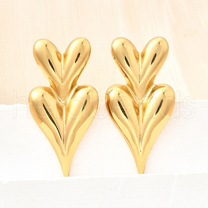 304 Stainless Steel Stud Earrings EJEW-P312-04B-G-1