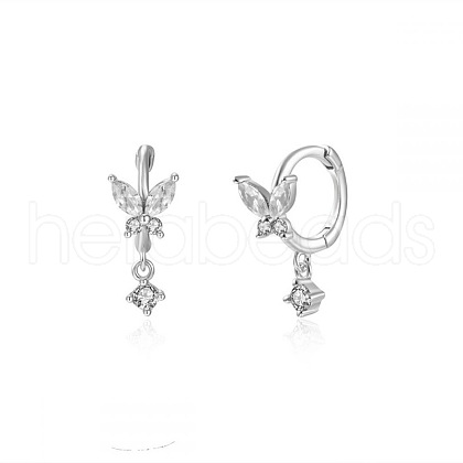 S925 Silver Butterfly Ear Cuffs with Multicolor Zirconia CY9476-2-1