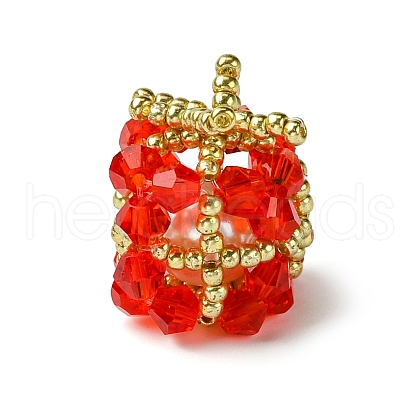 Christmas Seed Beads Beaded Charms PALLOY-MZ00299-01-1