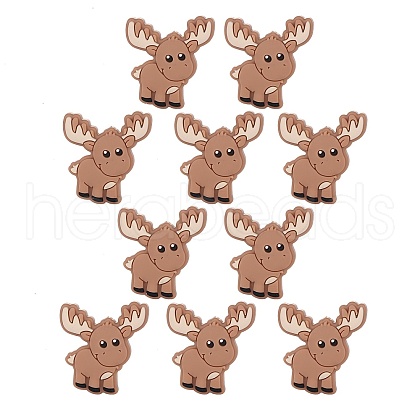 10Pcs Cartoon Elk Silicone Beads JX706A-1