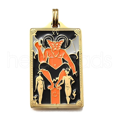 Tarot 304 Stainless Steel Enamel Pendants STAS-M119-07G-G-1