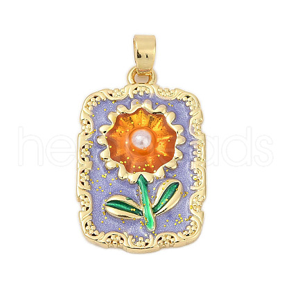 Brass Enamel Pendants KK-U068-13D-01G-1